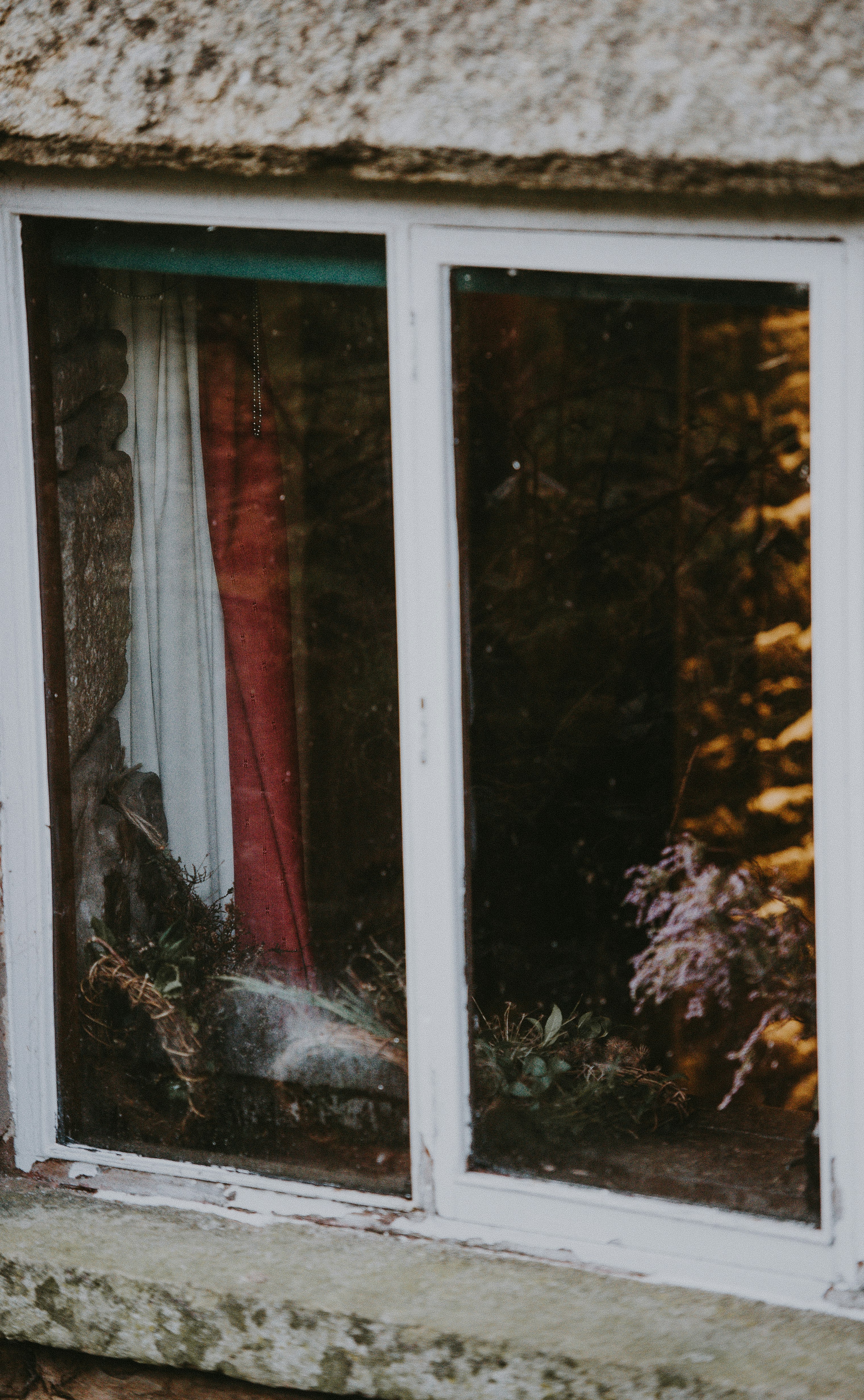 closed white wooden framed window